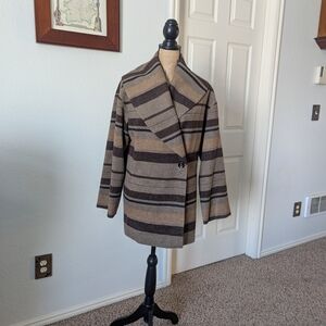 W by Worth Multicolor Striped Pea Coat